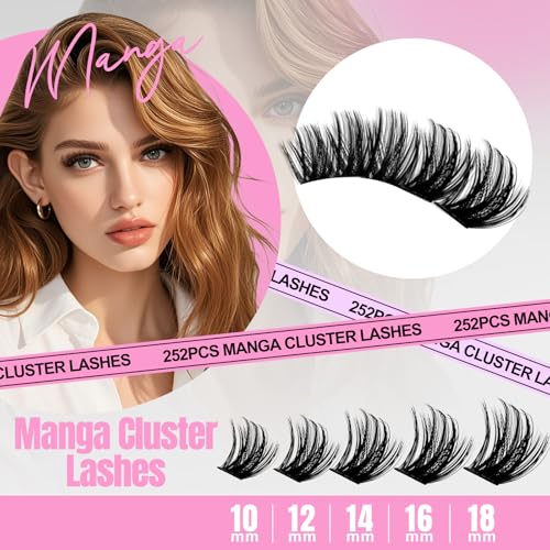100D Spiky D-Curl Lash Clusters - Anime Manga Volume Lashes 10-18mm