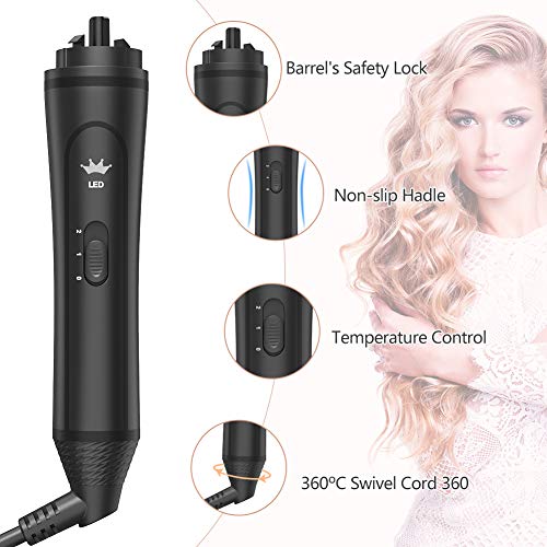 Duomishu Rose Gold 6-in-1 Hair Curling Iron Set with Interchangeable Ceramic Barrels