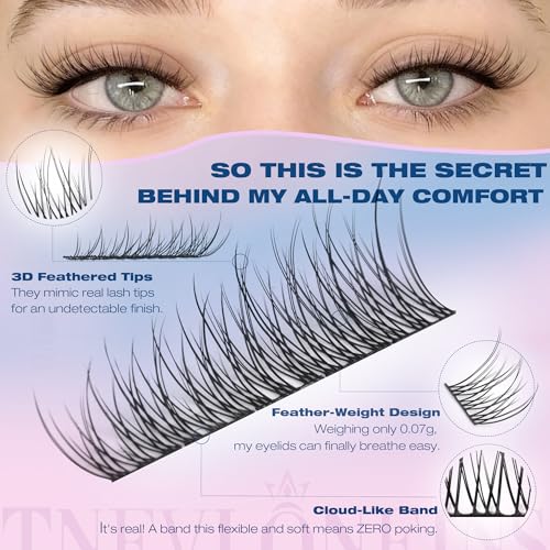 Natural Lash Extension Kit - 168Pcs Wispy Clusters 9-12MM
