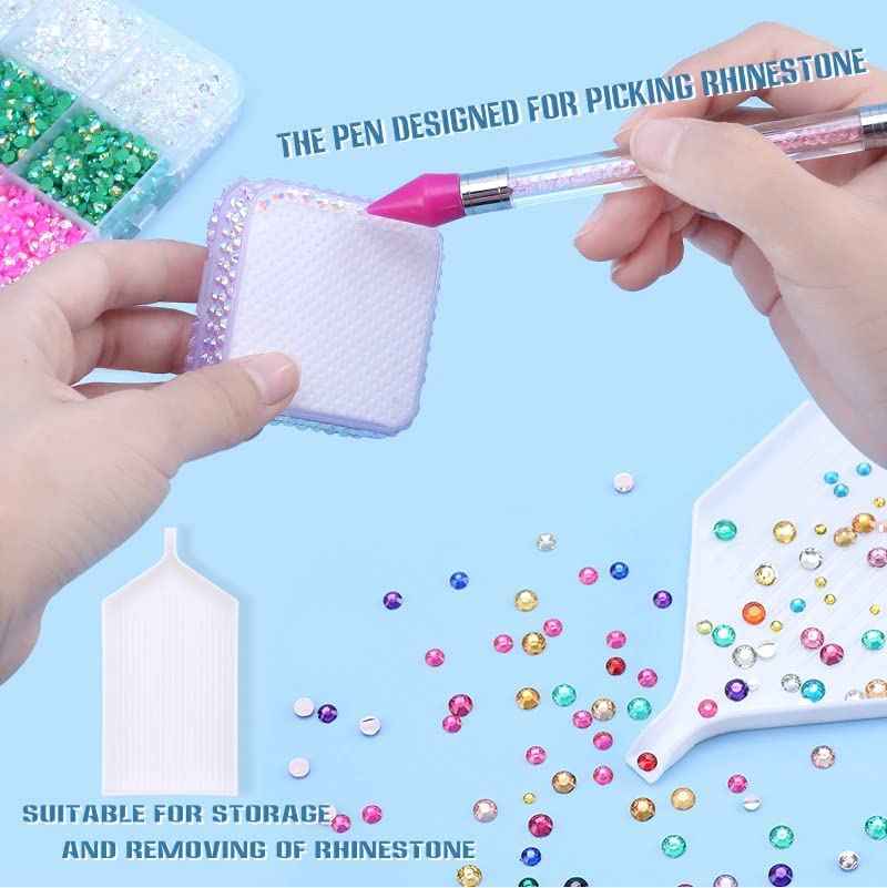 LIUDAMAI 18000pcs (3.4.5mm) 5D Nail Rhinestone DIY Flat Bottom Kit Phone Case Accessories Jelly Flatback AB Jelly Rhinestones Kit AB for Nail Design Charms Gem (4MM9000PC)