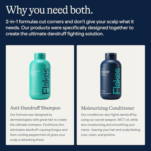 Flakes Anti Dandruff Shampoo & Conditioner Set for Dry & Flaky Scalp - 9 fl oz