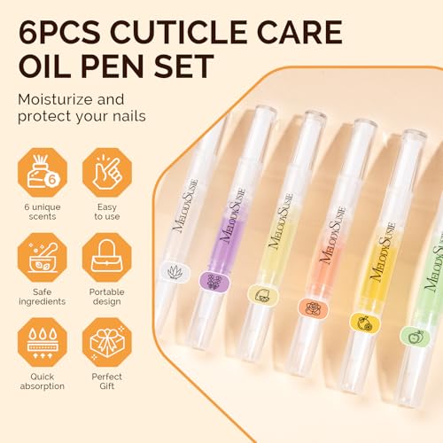 MelodySusie Cuticle Oil Pen Set - 6-Piece Scented Nail Repair Treatment