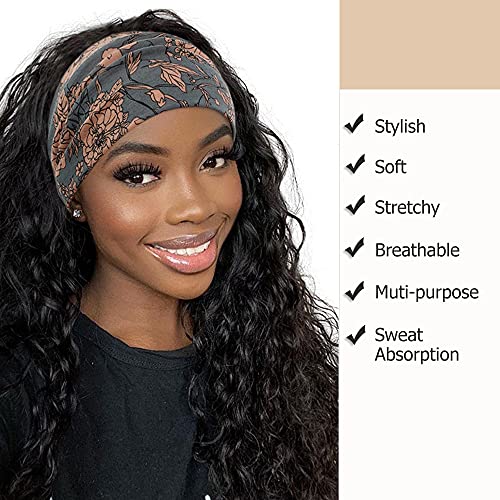 YONUF Wide Headbands for Women, 4 Pack Boho Knotted