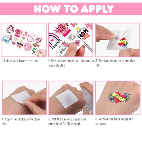 102 PCS Best Mom Ever Temporary Tattoos for Party