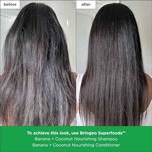 Briogeo Superfoods Banana + Coconut Nourishing Shampoo, Replenish Dull, Dry Hair and Supports Healthy Hair and Scalp, Moisturizing for All Hair Textures, Vegan, Cruelty-Free, 12.5 fl oz