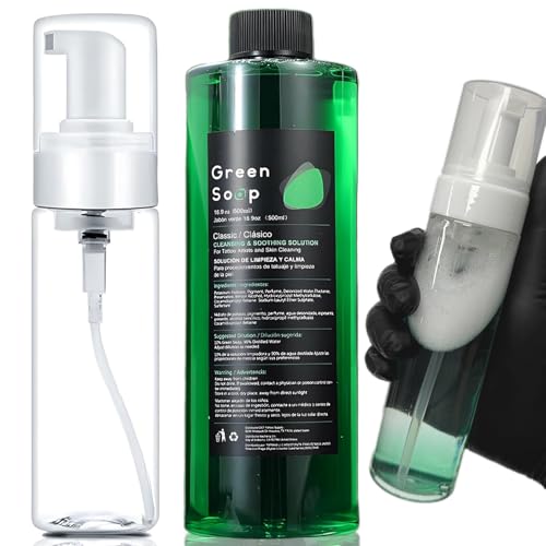 Ultra Concentrated Green Tattoo Soap Kit - 16.9OZ & Foam Dispenser