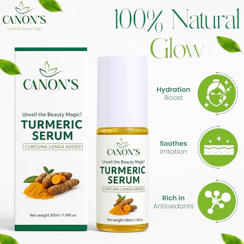 Turmeric Brightening Serum for Face with Hyaluronic Acid, Aloe Vera, Vitamin C & E ? Brightening, Hydrating & Dark Spot Facial Serum ? Leaves Skin Soft, Smooth / 1.69 fl oz