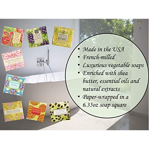 Greenwich Bay Cleansing Spa Soap, Shea Butter, and Cocoa Butter. Blended with Loofah and Apricot Seed, No Parabens, No Sulfates 6.35 Ounce (3 Pack) (Fresh Milk)