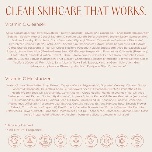 InstaNatural Vitamin C Fan Favorites Cleanser and Moisturizer Kit, Brightens, Reduces the Look of Fine Lines and Uneven Texture, with Aloe Vera and Botanical Extracts