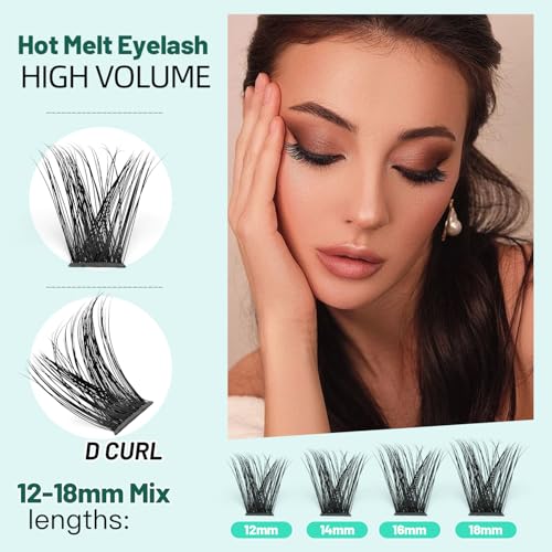 D Curl Cluster Lashes 192-Pack Mixed Lengths 8-14mm