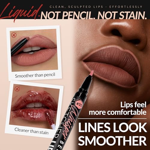 BEPHOLAN Liquid Lip Liner Waterproof - 24HR Matte Lipliner Pen (Nude Pink)