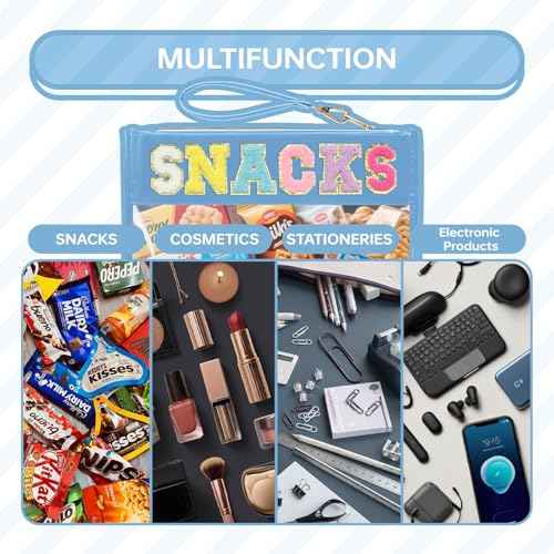 Snack Bags Clear Pouch Travel Makeup Bag Chenille Letter Bags for Zipper Pouch Clear Cosmetic Bag Clearly Tote Bag Makeup Travel Bags for Women