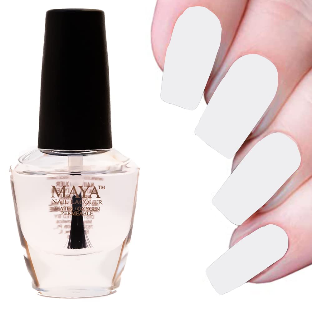 MAYA Cosmetics Halal Breathable Quick Dry Nail Polish, Vegan and Cruelty Free, Oxygen & Water Permeable Nail Lacquer, Non Toxic Gentle On Nails, Top Coat