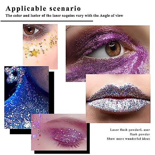 Pink Face Glitter,Body Glitter Gel,Neon Accessories Outfit Glow Party for Body Glitter Stick Holographic Glitter Face Makeup.