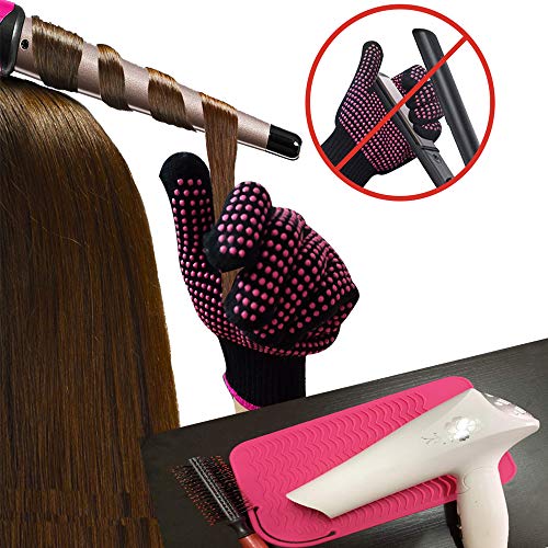 Heat Resistant Glove & Mat Set for Hair Tools