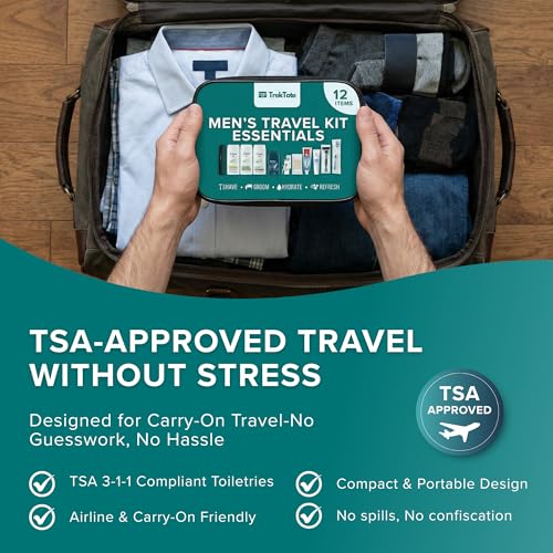 Men's 12-Piece Travel Toiletry Kit - Premium Grooming Essentials