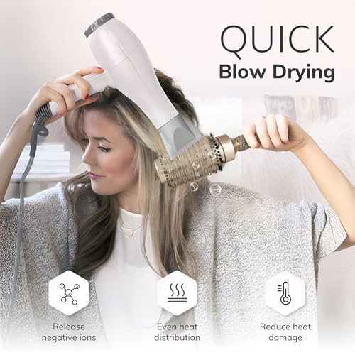 Nano Ceramic Ionic Round Brush 1.7" for Blow Drying & Styling