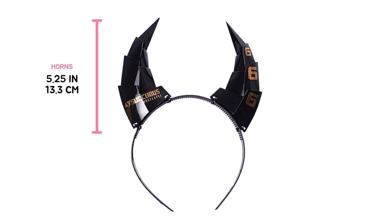 MOEFLAVOR Cyber Succubus Headband | Devil Horns Kawaii Anime Cyberpunk Head Band Matches Any Halloween and Cosplay Costume