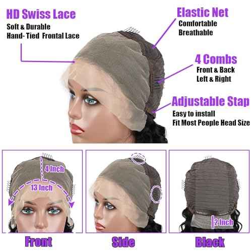 LICHANG Wear And Go Body Wave Bob Wig Human Hair 13x4 HD Lace Frontal Wigs for Black Women Glueless Short Bob Human Hair Wigs for Black Women Pre Plucked 180% Density (12 Inch, Natural Color)