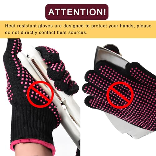 Heat-Resistant Gloves for Hair Styling - 2-Pack