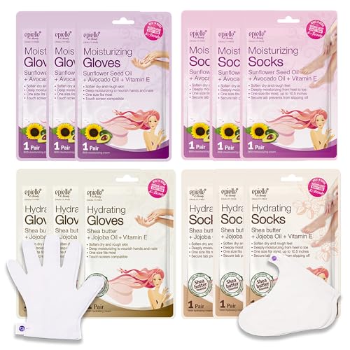Epielle Hydrating Hand & Foot Masks - Moisturizing Gloves & Socks for Dry Skin Relief