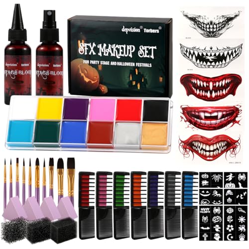 Halloween SFX Makeup Kit with Fake Blood & Face Paint