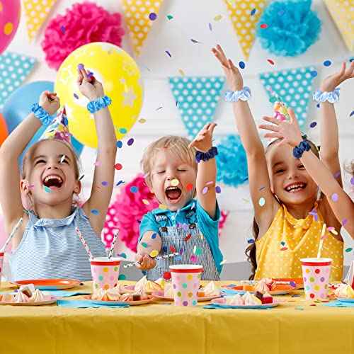 Whaline 10Pcs Blue Satin Fabric Hair Ties Bulk Ponytail Holders Scrunchies Elastic Hair Bands for Women Girls Teens Party Gift Favors