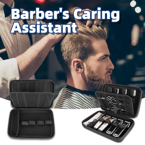 SMYV Barber Bags for Clippers and Supplies, Sturdy Clipper Storage Case for Barber Accessories, Hair Trimmer Organizer for Men Razor Guard Grooming Kits (Case Only)