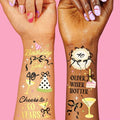 40th Birthday Temporary Tattoos - 46 Designs, Gold Foil