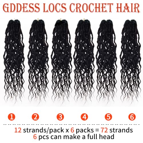 Faux Locs Crochet Hair For Women Soft Locs 18 Inch Goddess Crochet Hair Curly Ends Dreadlocks Boho Style Synthetic Braiding Hair Extensions