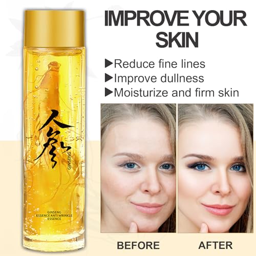 Ginseng Extract Liquid，Ginseng Polypeptide Anti-Ageing Essence，Ginseng Extract Anti-Wrinkle Original Serum Oil，Korean Red Ginseng Serum for Reduce Fine Lines, Moisturizing (2 Bottle)