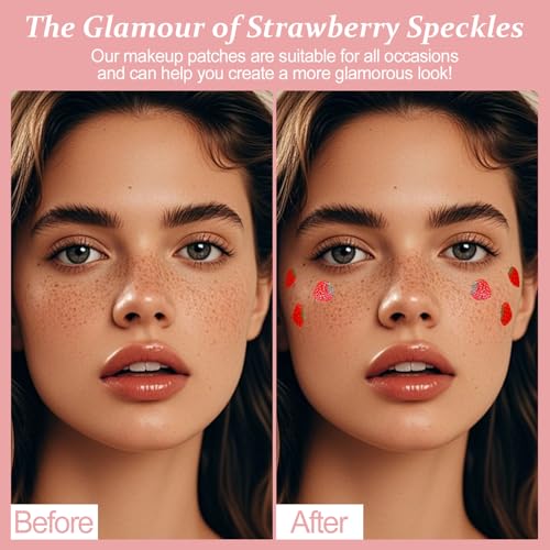 Boko Strawberry Speckles Temporary Tattoos, 6-Pack Waterproof Face Makeup