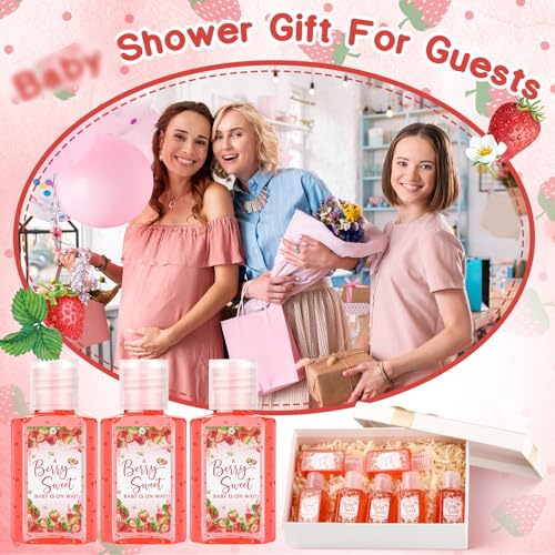 Demissle 30 Pcs Strawberry Baby Shower Favors A Berry Sweet Baby Is on The Way Mini Aloe Vera Gel Bulk Travel Size Party Prizes for Guests Gender Reveal Party Supplies