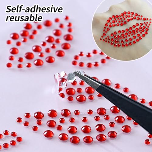 Face Gems Stickers Self Adhesive Rhinestones for Makeup