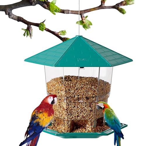 KSIA Squirrel Proof Bird Feeder with Large Capacity & Clear View