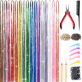 Hair Tinsel Kit 16 Colors 4800 Strands 48 inches