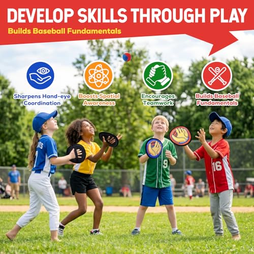 Sticky Toss and Catch Ball Game Set - 4 Paddles & Balls