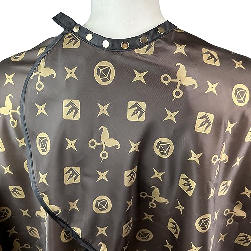 Professional Barber Cape 63"x56" with Snap Closures - Brown