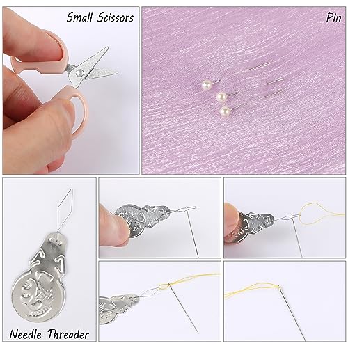 Heart-Shaped Travel Sewing Kit with Scissors & Needles - Pink Portable Repair Set
