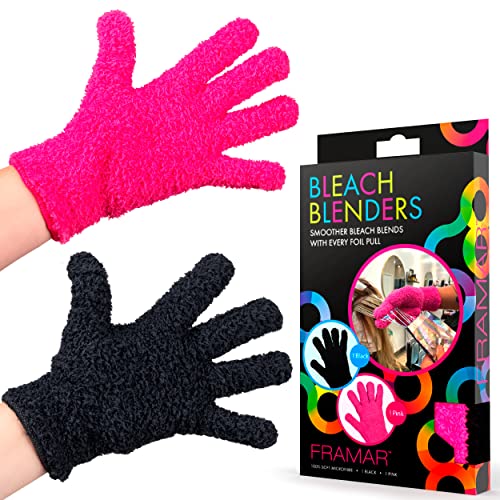 FRAMAR Bleach Blender Microfiber Gloves for Hair Dye & Color (2 Pack)