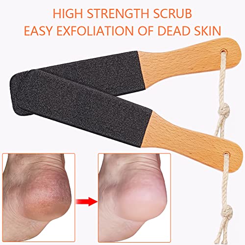 TOPMEET Ergonomic Wooden Foot File Callus Remover for Dead Skin & Heels
