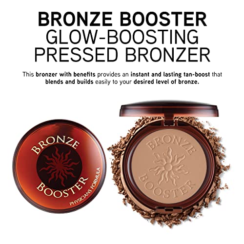 Physicians Formula Bronze Booster Pressed Contour Bronzer - Glow Activator Vitamin Infused Technology with a Natural Finish, Buildable Coverage, Cruelty-Free & Hypoallergenic - Medium-to-Dark