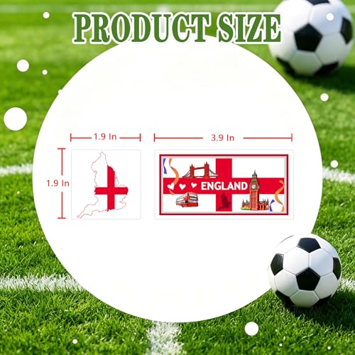 56Pc England Flag Temporary Tattoos Waterproof