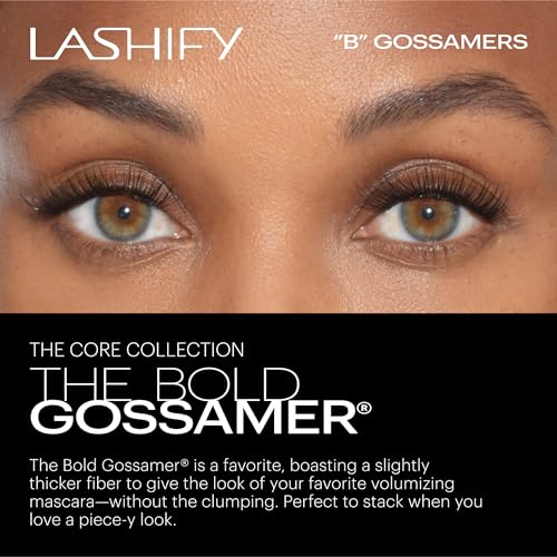 Lashify Bold 12mm Gossamer DIY Eyelash Extensions Refill, Black, Easy False Eyelashes for a Natural Look