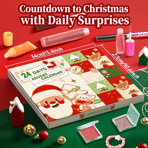 Makeup Advent Calendar 2025 Teen Girls Women, 24 Days Beauty Advent Calendar Christmas Countdown Make up Gift Set, 2025 Xmas Gift Surprise Box Calendar Makeup Set