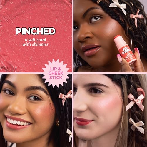 KimChiChic Beauty Kim Cheeky Multi-Use Cream Stick for Cheeks & Lips, Hydrating, Blendable Blush & Lip Stick, Infused with Shea Butter & Castor Oil, Vegan & Cruelty-Free, Pinched