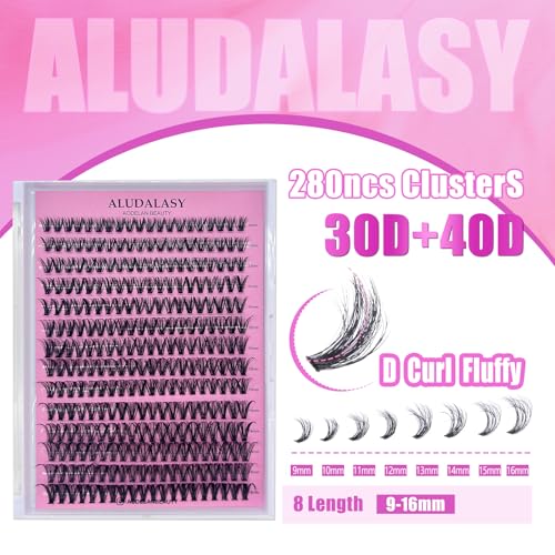 Lash Clusters Kit 280PCS DIY Fluffy Lashes 8-16mm D Curl