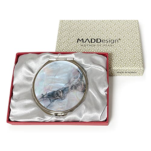 MADDesign Mother of Pearl Compact Makeup Travel Mirror (Marble Gold)