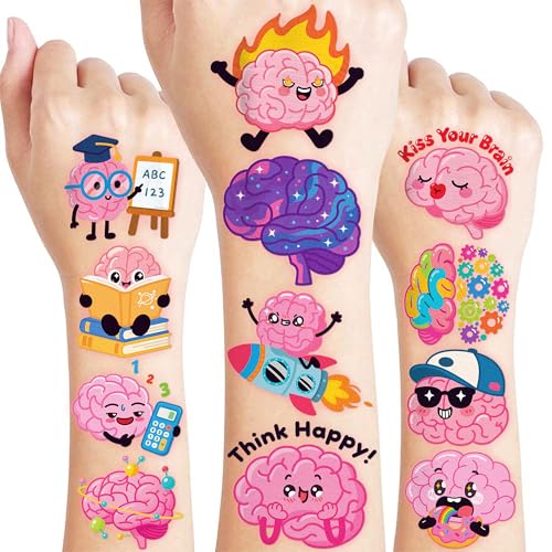 96 PCS Brain Temporary Tattoos for Kids - Party Favors