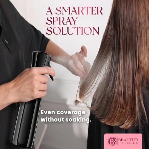 BeautifyBeauties Black 6.8 oz Continuous Spray Bottle for Hair & Styling